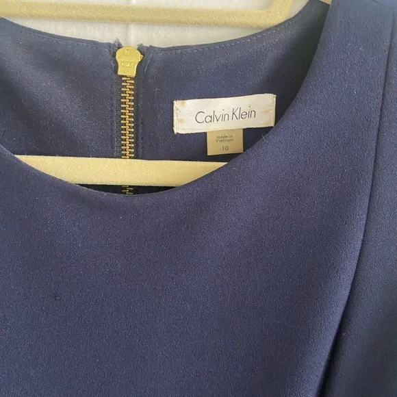 Calvin Klein Navy Sleeveless Dress Size: 10 - Picture 2 of 3